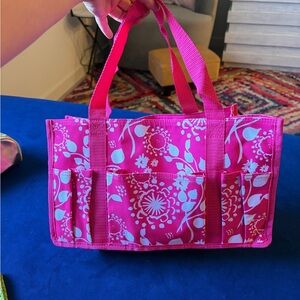 Thirty-One Pink and White Floral Tote